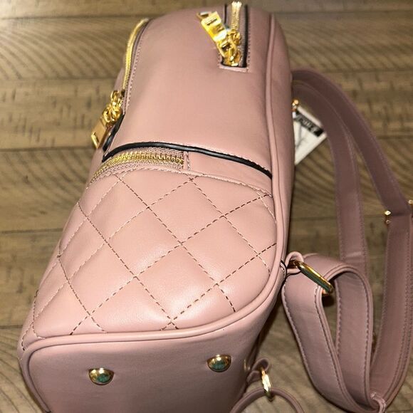 NWT Vegan ? Quilted Backpack ? & Wallet Set Adjustable straps Dusty Rose ? main image 6
